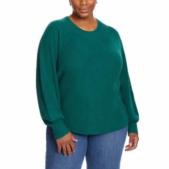 Jessica Simpson Women's Green Raglan Sleeve Sweater XXL NWT - Picture 2 of 7